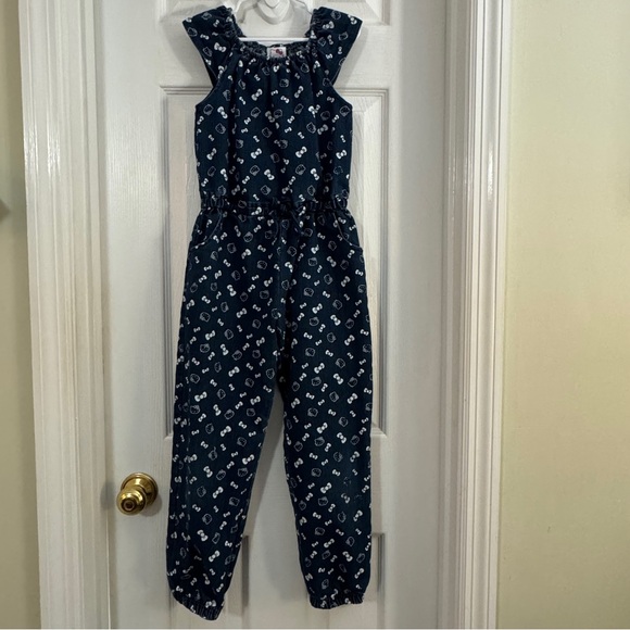 Hello Kitty Girl Blue Jean Short Sleeve Romper - Picture 1 of 12